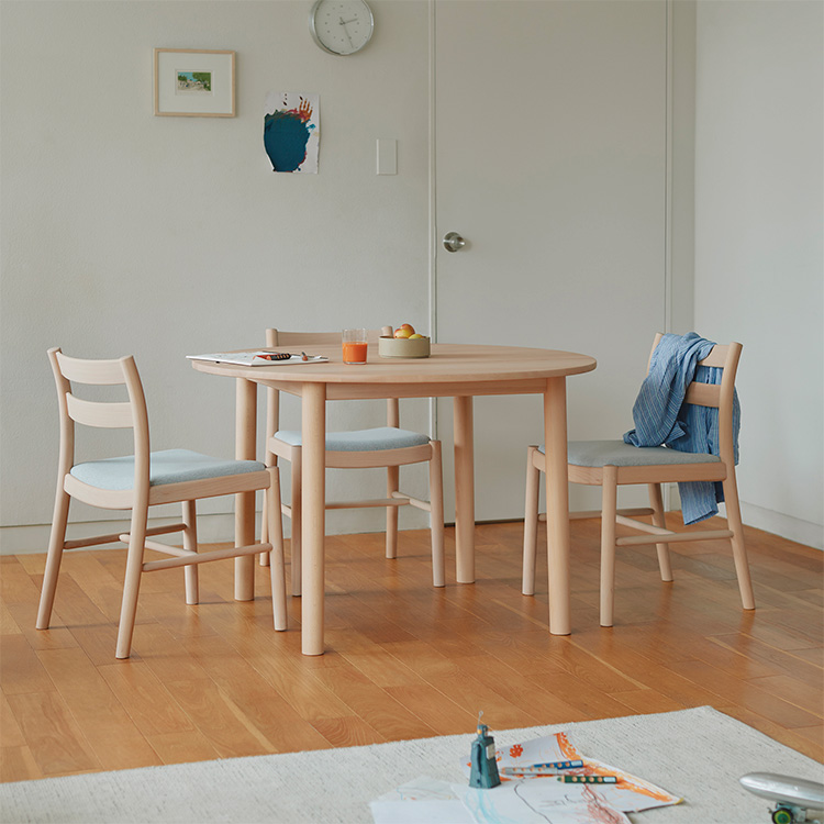 カンティネッタ】 円形ダイニングテーブル DB3911 コットンナチュラル