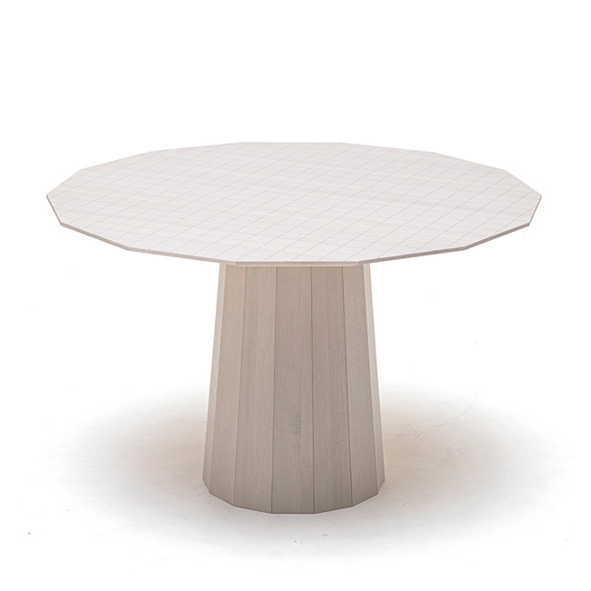 Colour Wood Dining【120】D342H8 Gray Grid (Tabletop) / Grain Beige