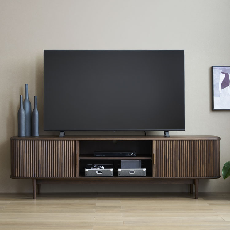 ロールドアテレビボード 幅180cm QW6407 タニックウォールナット