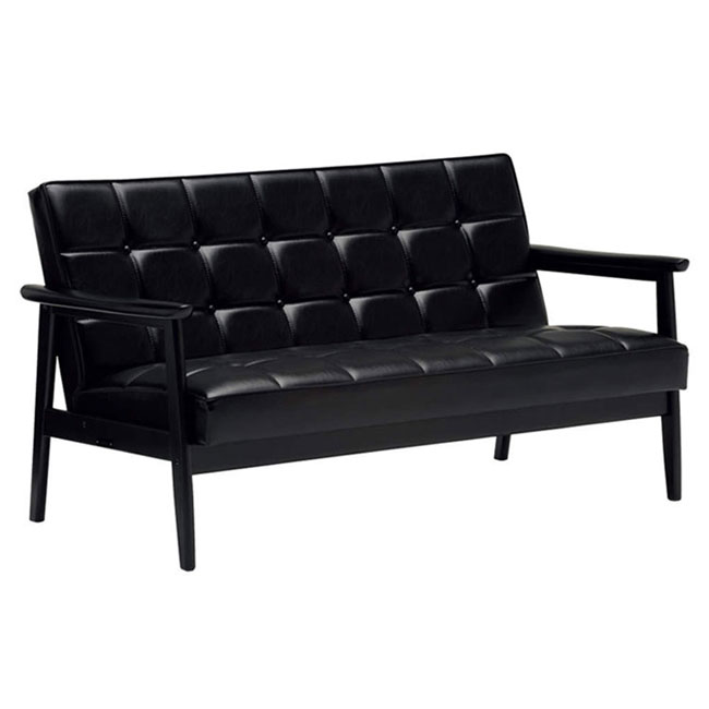 【カリモク60】Kチェア2シーター 幅133cm W36143 ブラックブラック