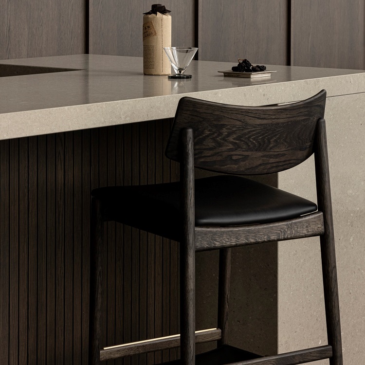 KARIMOKU CASE】A-BS03 Bar Stool Leabelle Bitter Brown/Pure Oak