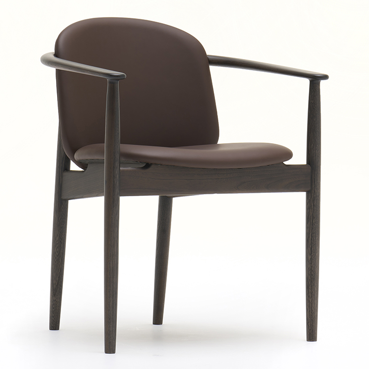 KARIMOKU CASE】A-DC05 Dining Chair Leabelle Chocolat Brown/Smoked Oak