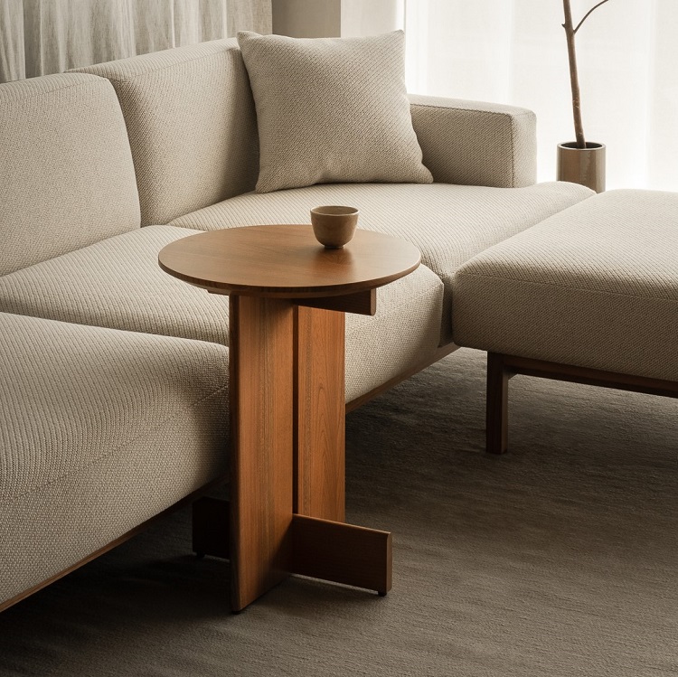 KARIMOKU CASE】A-ST01 Side Table Keyaki Brown