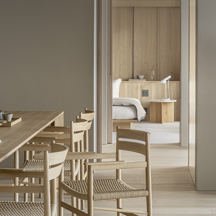 KARIMOKU CASE】N-DC04 Dining Chair Paper cord Pure Oak