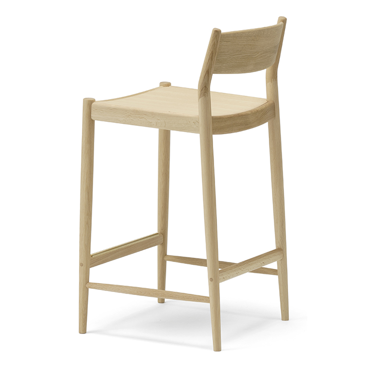 KARIMOKU CASE】N-BS01 Bar Stool Low Woodenseat Pure Oak