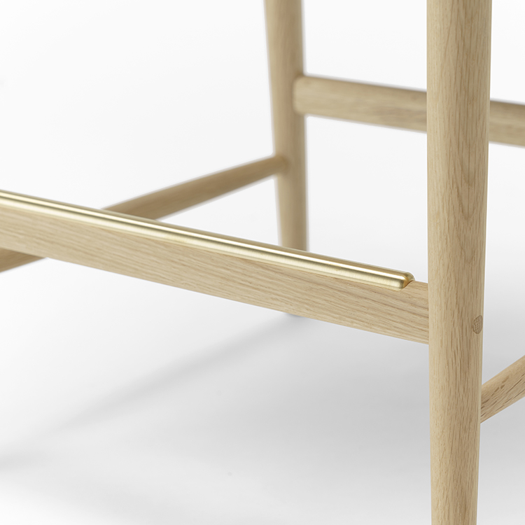 KARIMOKU CASE】N-BS01 Bar Stool Low Woodenseat Pure Oak
