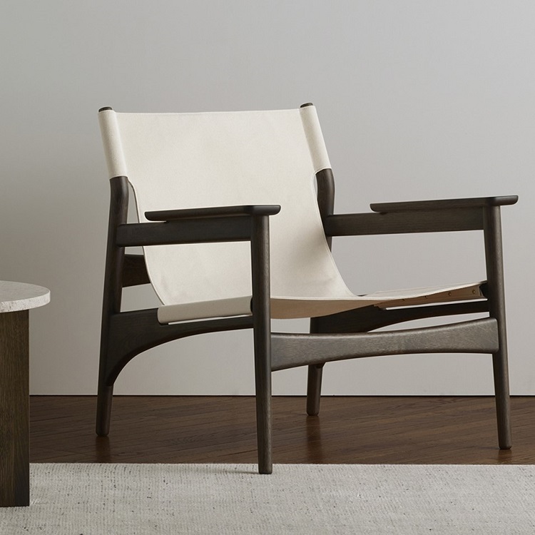 KARIMOKU CASE】 N-LC02 Lounge Chair Canvas/Pure Oak